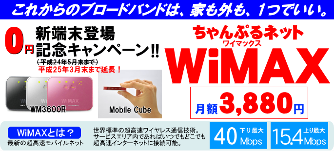 これからのブロードバンドは、家も外も、１つでいい。